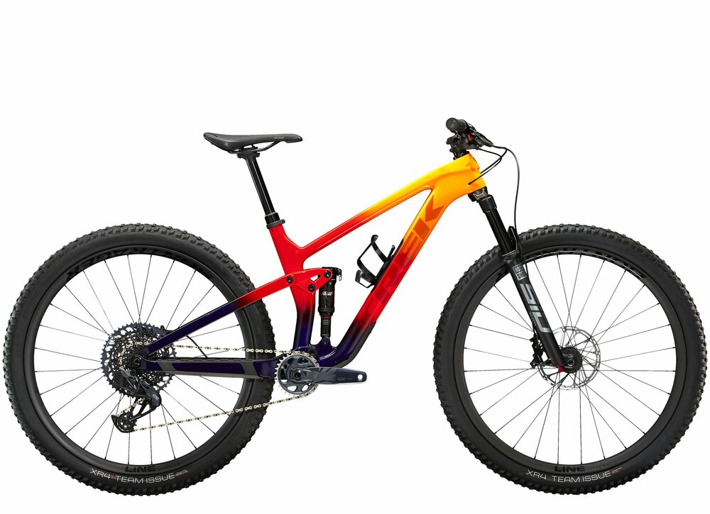 Trek Top Fuel 9.8 GX AXS M Marigold to Red to Purple Abyss Fade